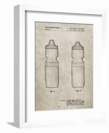 PP669-Sandstone Cycling Water Bottle Patent Poster-Cole Borders-Framed Giclee Print