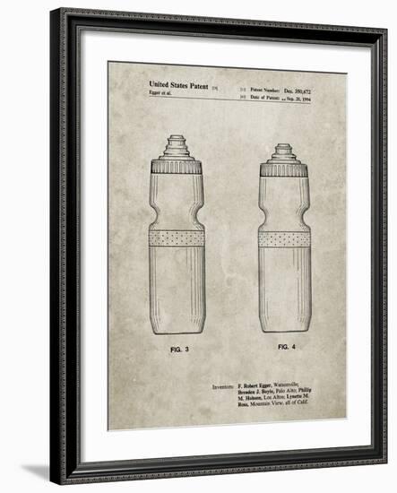 PP669-Sandstone Cycling Water Bottle Patent Poster-Cole Borders-Framed Giclee Print