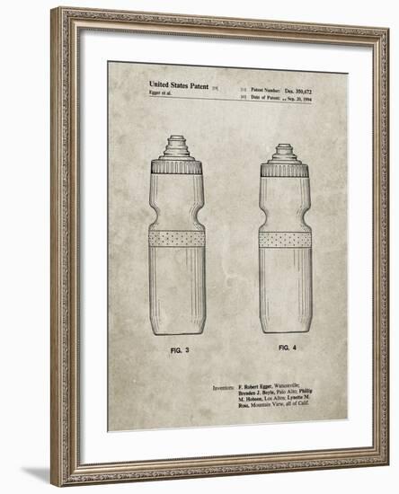 PP669-Sandstone Cycling Water Bottle Patent Poster-Cole Borders-Framed Giclee Print