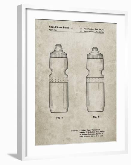 PP669-Sandstone Cycling Water Bottle Patent Poster-Cole Borders-Framed Giclee Print