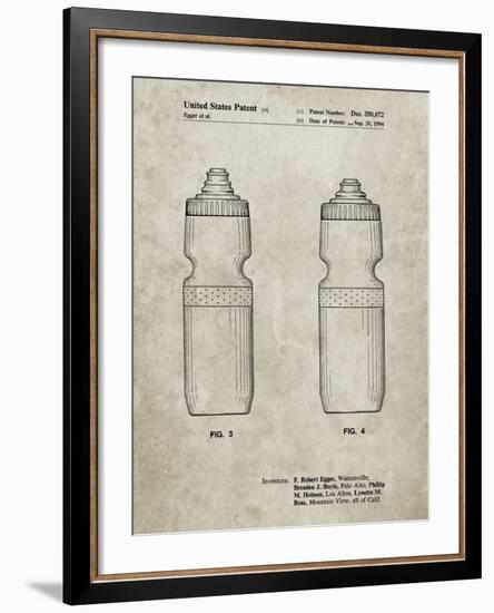 PP669-Sandstone Cycling Water Bottle Patent Poster-Cole Borders-Framed Giclee Print