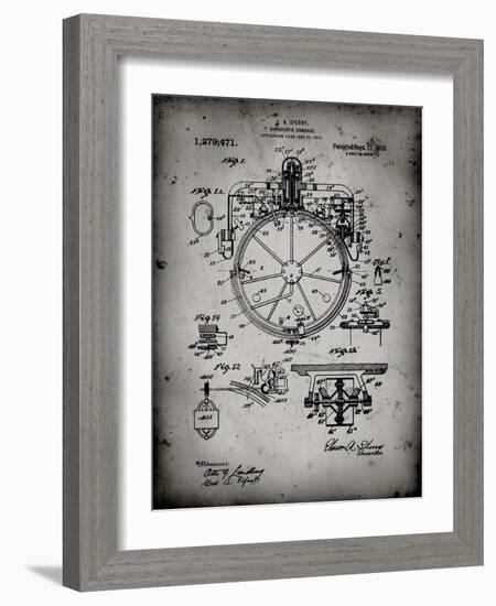 PP67-Faded Grey Gyrocompass Patent Poster-Cole Borders-Framed Giclee Print