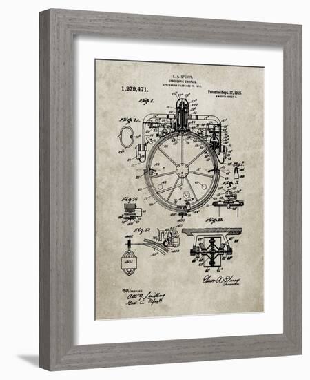 PP67-Sandstone Gyrocompass Patent Poster-Cole Borders-Framed Giclee Print