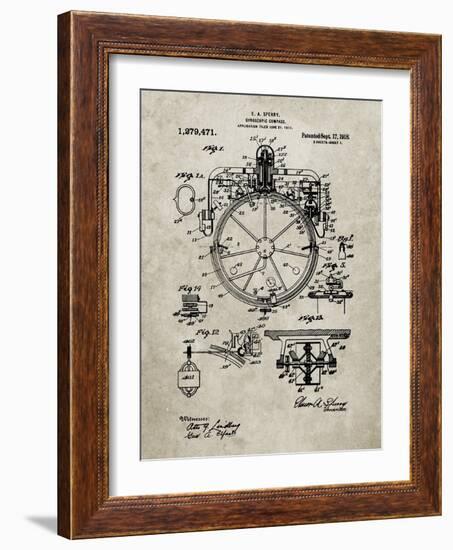 PP67-Sandstone Gyrocompass Patent Poster-Cole Borders-Framed Giclee Print