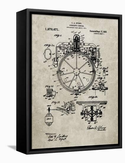 PP67-Sandstone Gyrocompass Patent Poster-Cole Borders-Framed Premier Image Canvas