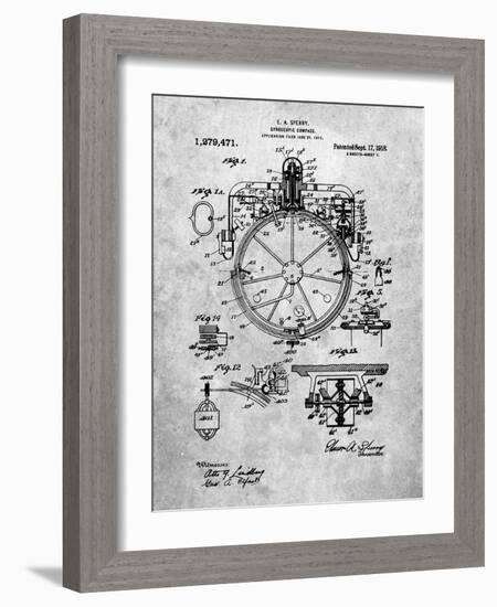 PP67-Slate Gyrocompass Patent Poster-Cole Borders-Framed Giclee Print