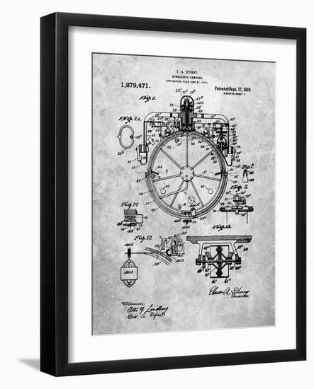 PP67-Slate Gyrocompass Patent Poster-Cole Borders-Framed Giclee Print