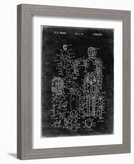 PP675-Black Grunge The Defenders Toy 1976 Patent Poster-Cole Borders-Framed Giclee Print
