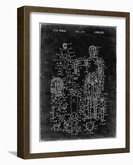PP675-Black Grunge The Defenders Toy 1976 Patent Poster-Cole Borders-Framed Giclee Print