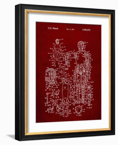 PP675-Burgundy The Defenders Toy 1976 Patent Poster-Cole Borders-Framed Giclee Print