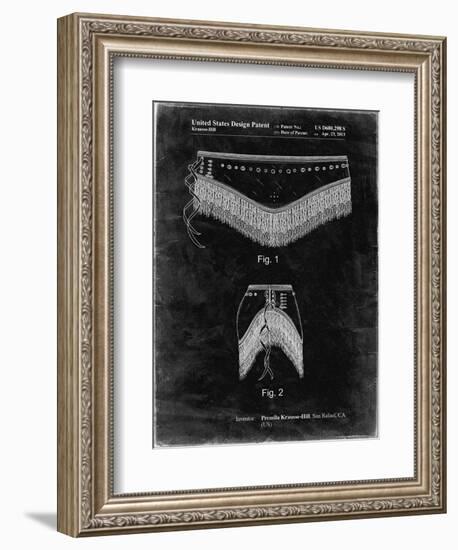PP685-Black Grunge Belly Dancing Belt Poster-Cole Borders-Framed Giclee Print
