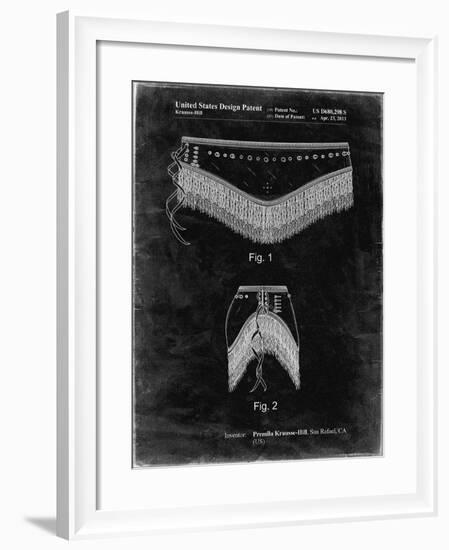 PP685-Black Grunge Belly Dancing Belt Poster-Cole Borders-Framed Giclee Print