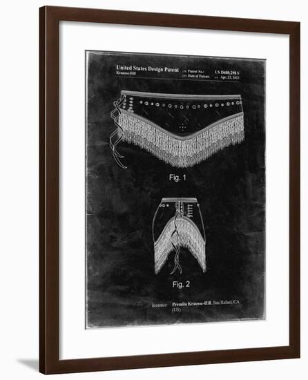 PP685-Black Grunge Belly Dancing Belt Poster-Cole Borders-Framed Giclee Print