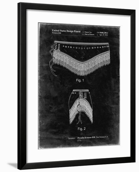 PP685-Black Grunge Belly Dancing Belt Poster-Cole Borders-Framed Giclee Print