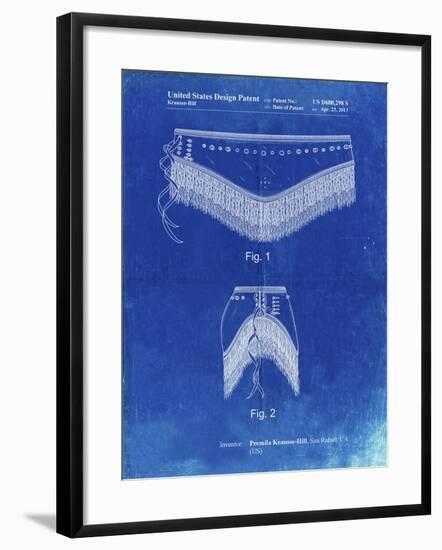 PP685-Faded Blueprint Belly Dancing Belt Poster-Cole Borders-Framed Giclee Print