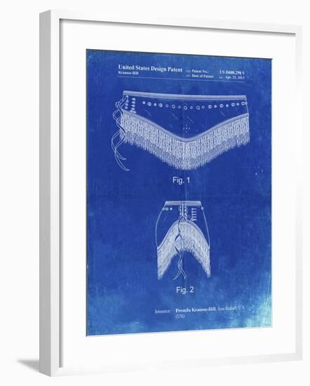 PP685-Faded Blueprint Belly Dancing Belt Poster-Cole Borders-Framed Giclee Print