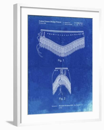 PP685-Faded Blueprint Belly Dancing Belt Poster-Cole Borders-Framed Giclee Print