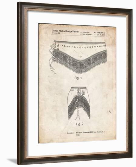 PP685-Vintage Parchment Belly Dancing Belt Poster-Cole Borders-Framed Giclee Print