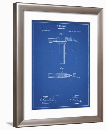 PP689-Blueprint Claw Hammer 1874 Patent Poster-Cole Borders-Framed Giclee Print