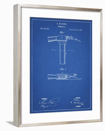 PP689-Blueprint Claw Hammer 1874 Patent Poster-Cole Borders-Framed Giclee Print