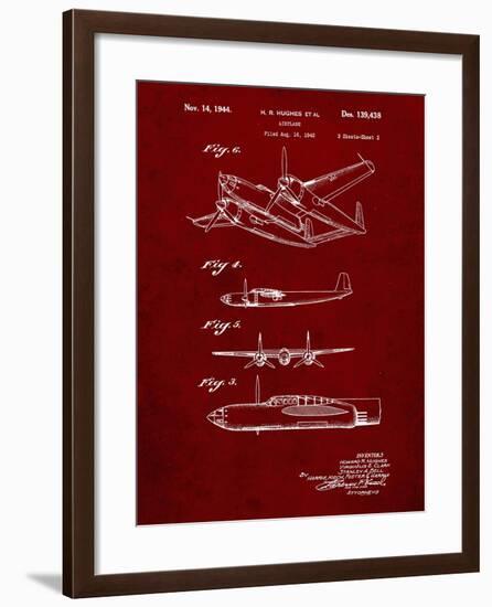 PP69-Burgundy Lockheed XP-58 Chain Lightning Poster-Cole Borders-Framed Giclee Print