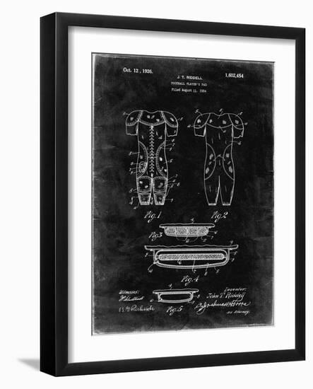 PP690-Black Grunge Ridell Football Pads 1926 Patent Poster-Cole Borders-Framed Giclee Print
