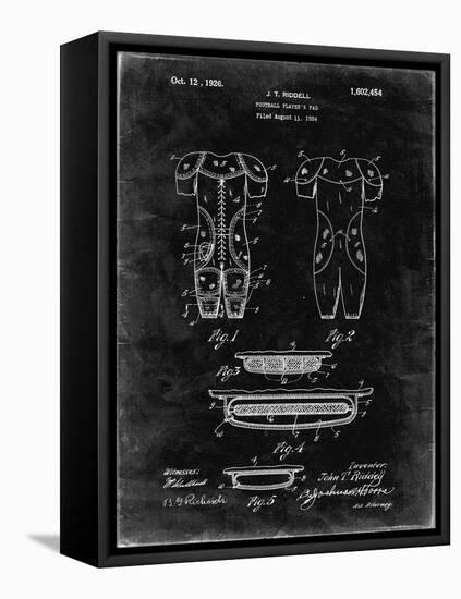 PP690-Black Grunge Ridell Football Pads 1926 Patent Poster-Cole Borders-Framed Premier Image Canvas