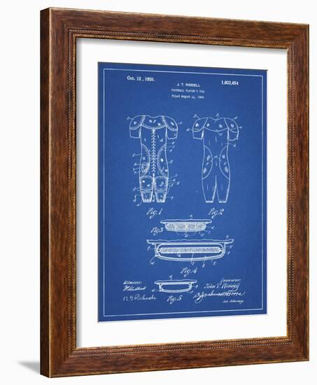 PP690-Blueprint Ridell Football Pads 1926 Patent Poster-Cole Borders-Framed Giclee Print