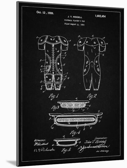 PP690-Vintage Black Ridell Football Pads 1926 Patent Poster-Cole Borders-Mounted Giclee Print