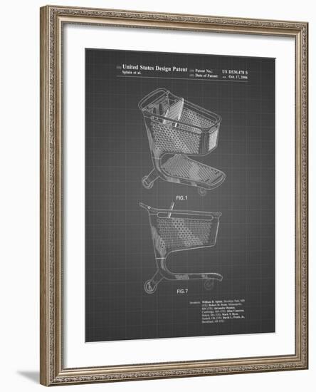 PP693-Black Grid Target Shopping Cart Patent Poster-Cole Borders-Framed Giclee Print