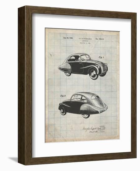 PP697-Antique Grid Parchment 1936 Tatra Concept Patent Poster-Cole Borders-Framed Giclee Print