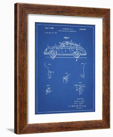 PP698-Blueprint 1960 Porsche 365 Patent Poster-Cole Borders-Framed Giclee Print