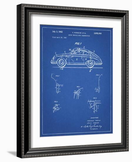 PP698-Blueprint 1960 Porsche 365 Patent Poster-Cole Borders-Framed Giclee Print