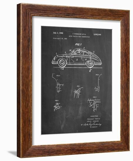 PP698-Chalkboard 1960 Porsche 365 Patent Poster-Cole Borders-Framed Giclee Print