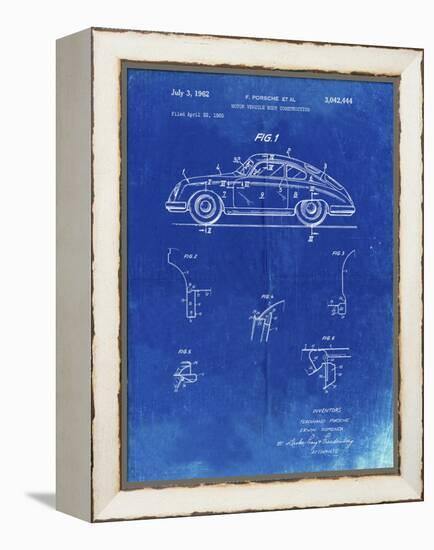 PP698-Faded Blueprint 1960 Porsche 365 Patent Poster-Cole Borders-Framed Premier Image Canvas