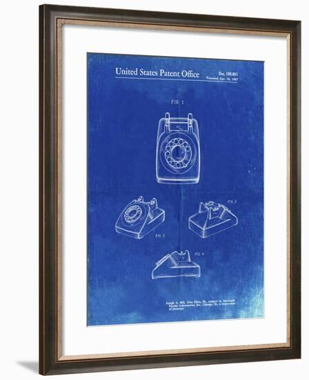 PP699-Faded Blueprint 1960's Telephone Poster-Cole Borders-Framed Giclee Print