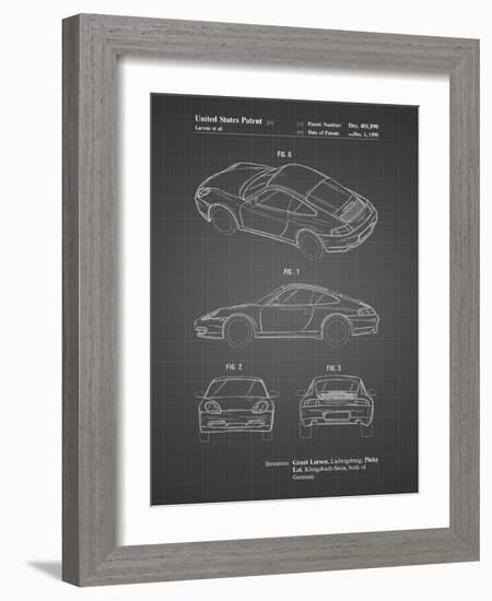 PP700-Black Grid 199 Porsche 911 Patent Poster-Cole Borders-Framed Giclee Print