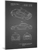 PP700-Black Grid 199 Porsche 911 Patent Poster-Cole Borders-Mounted Giclee Print