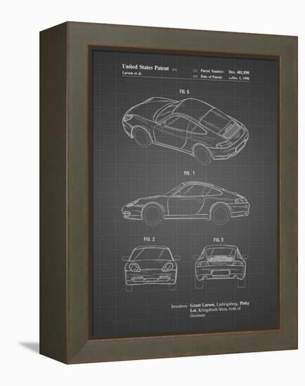 PP700-Black Grid 199 Porsche 911 Patent Poster-Cole Borders-Framed Premier Image Canvas