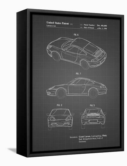 PP700-Black Grid 199 Porsche 911 Patent Poster-Cole Borders-Framed Premier Image Canvas