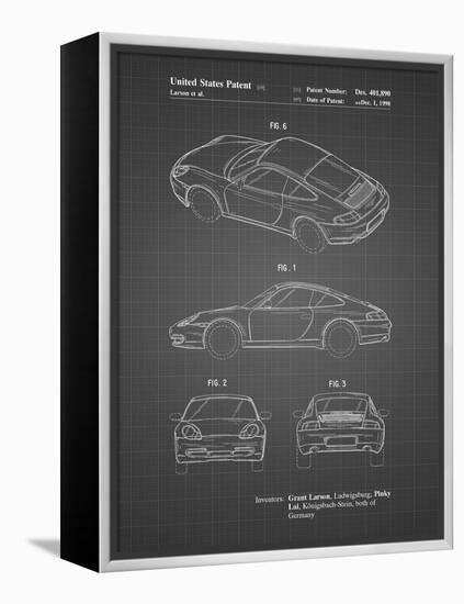 PP700-Black Grid 199 Porsche 911 Patent Poster-Cole Borders-Framed Premier Image Canvas