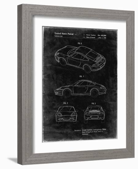 PP700-Black Grunge 199 Porsche 911 Patent Poster-Cole Borders-Framed Giclee Print