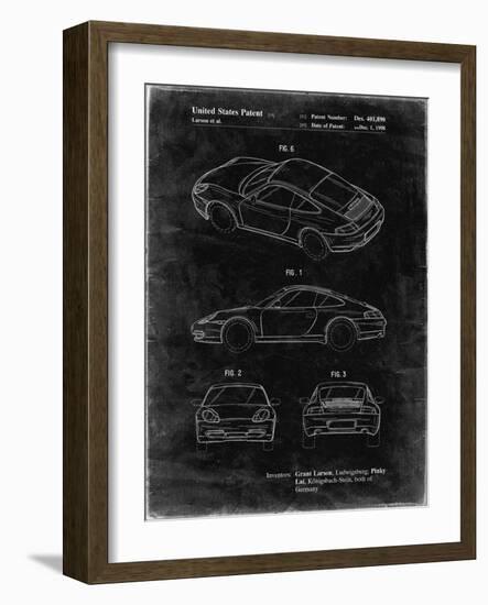 PP700-Black Grunge 199 Porsche 911 Patent Poster-Cole Borders-Framed Giclee Print