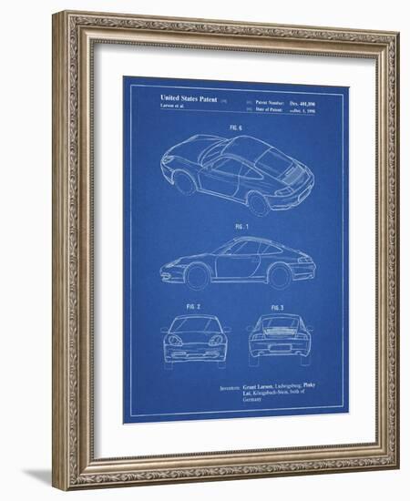 PP700-Blueprint 199 Porsche 911 Patent Poster-Cole Borders-Framed Giclee Print