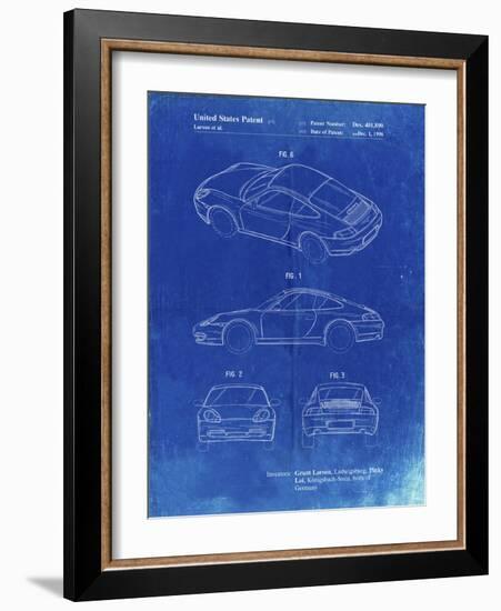 PP700-Faded Blueprint 199 Porsche 911 Patent Poster-Cole Borders-Framed Giclee Print