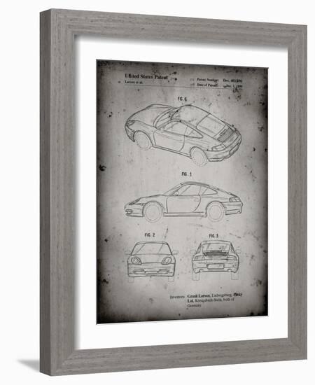 PP700-Faded Grey 199 Porsche 911 Patent Poster-Cole Borders-Framed Giclee Print