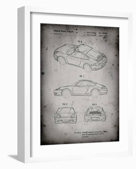 PP700-Faded Grey 199 Porsche 911 Patent Poster-Cole Borders-Framed Giclee Print