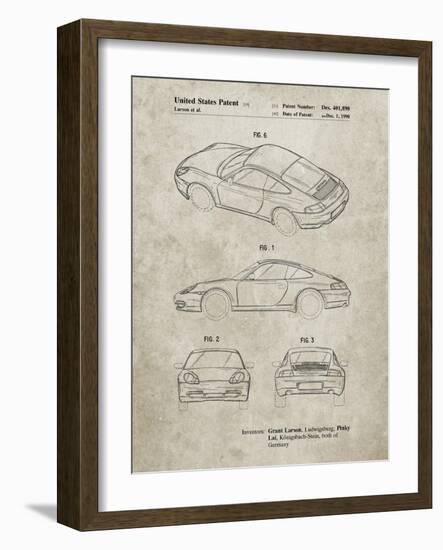 PP700-Sandstone 199 Porsche 911 Patent Poster-Cole Borders-Framed Giclee Print