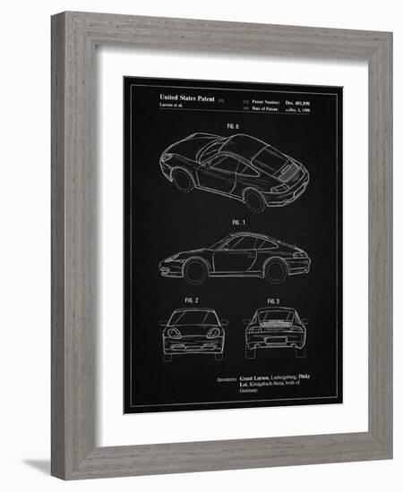 PP700-Vintage Black 199 Porsche 911 Patent Poster-Cole Borders-Framed Giclee Print