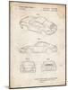 PP700-Vintage Parchment 199 Porsche 911 Patent Poster-Cole Borders-Mounted Giclee Print